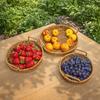 Large Capacity Round Rattan Storage Tray Plastic Handwoven Rattan Storage Tray  Snacks
