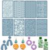 Silk Screen Stencils for Polymer Clay Reusable Line Flower Leaves Silk Screens Printing Pottery Tools for Earring Jewelry Making