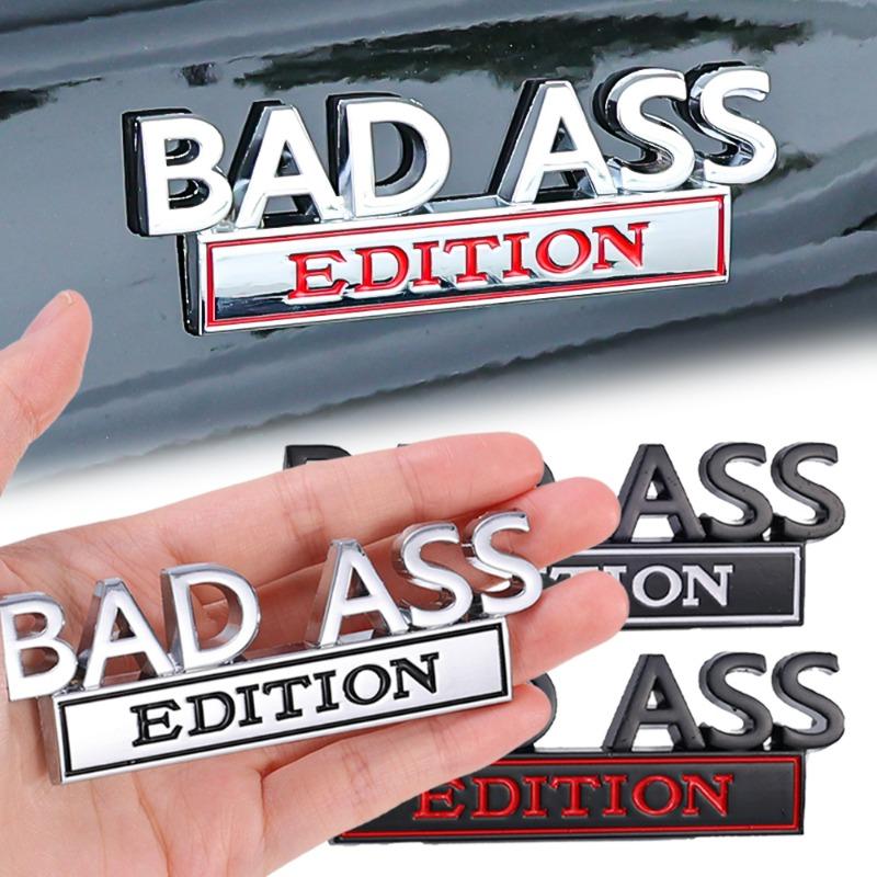 BAD ASS Metal Car Stickers Car Bumper Leaf Plate Logo Zinc Alloy EDITION Body Decal Automotive Exterior Modification Accessories
