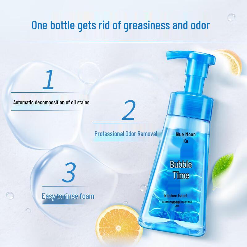 Blue Moon Foaming Kitchen Hand Soap, Lemon & Sweet Orange Scent