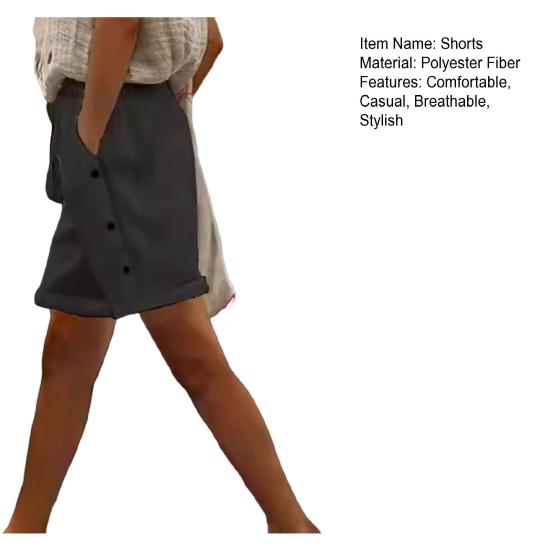 Женские повседневные шорты, эластичные шорты с завязками на высокой талии и карманами, летний пляжный наряд для отдыха