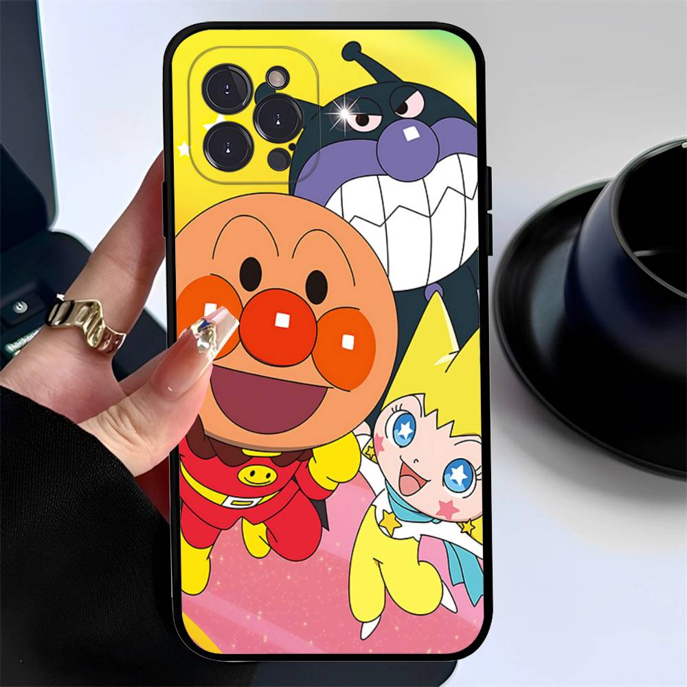 C-Дети A-Анпанман Чехол для телефона Для iPhone 17 16 15 14 13 12 11 Pro Max Plus Черный Чехол