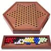 Luxury Wooden Chinese Checkers Game, Hexagonal Board with Storage Drawers, Classic Family Strategy Board Game, Portable Table Chess Game