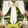 Mesh Bow with Drape White Tulle Transparent for Window Display