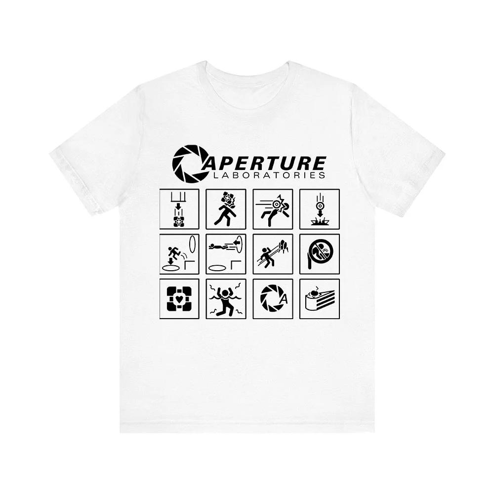 Portal Game Series Merch Aperture Laboratories Logo Tshirt Unisex Short Sleeve Casual Graphic Tee