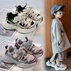 Детская спортивная обувь 2025 весна и осень новая дышащая сетчатая обувь для мальчиков обувь папы для детей среднего и старшего возраста детская обувь повседневная для девочек