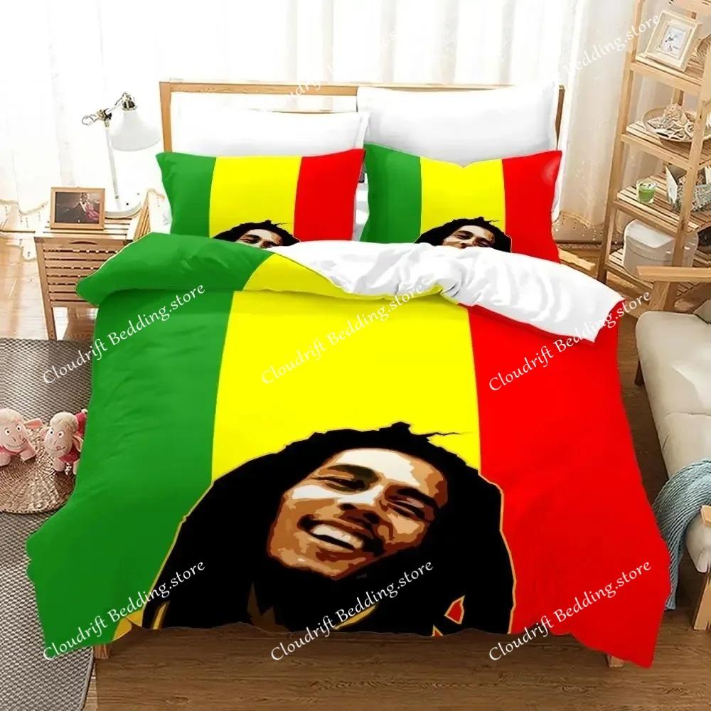 3D Print Bob Marley Duvet Cover Sets Music Legends Jamaica Singer Comfortable Bedspreads Queen King Size Polyester Bedding Sets