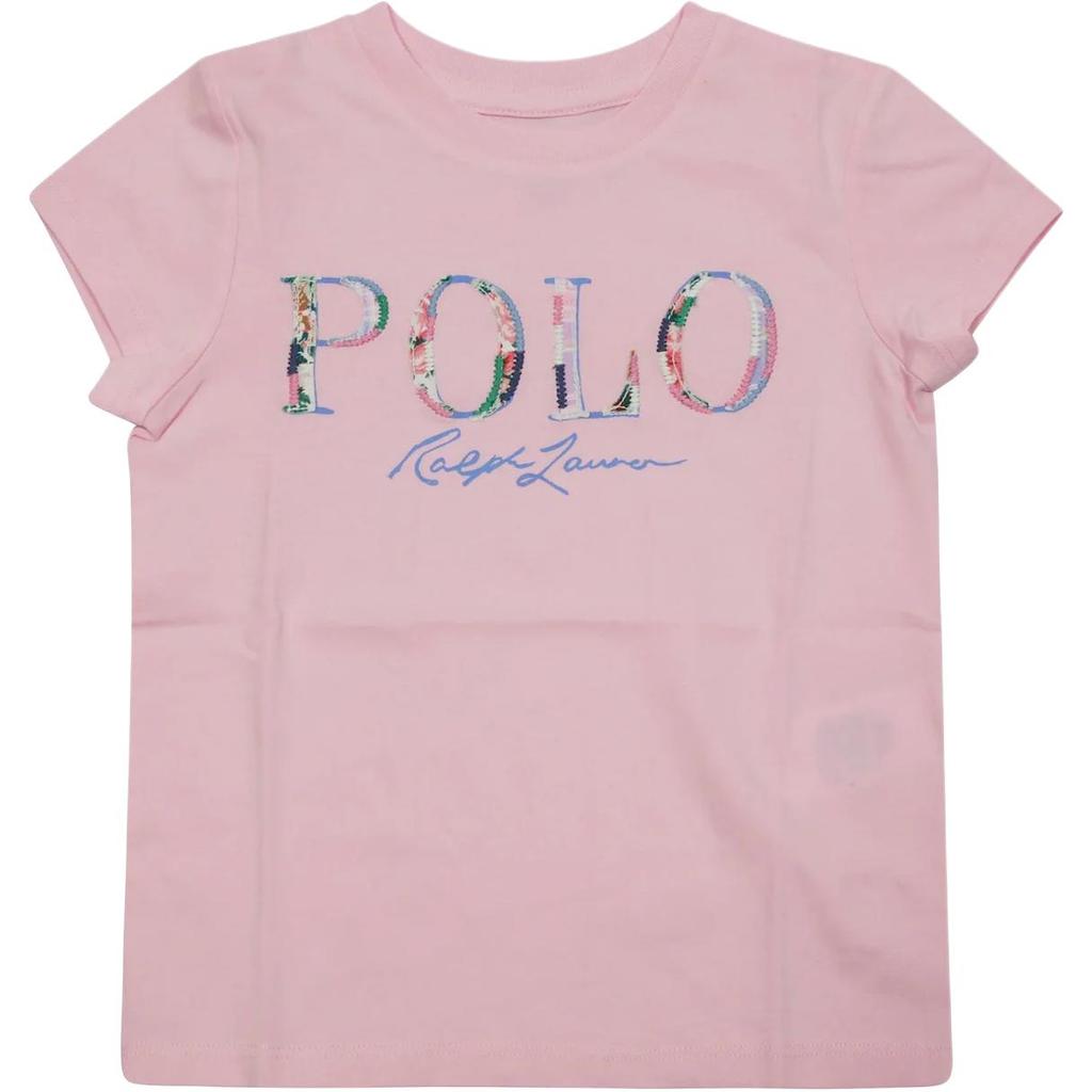 Детская футболка Polo Ralph Lauren с логотипом, круглым вырезом и коротким рукавом, топ, розовая 313965131-001