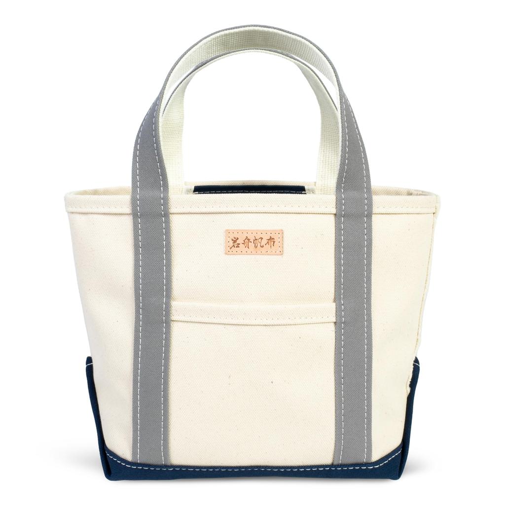 Сумка-тоут из холста Iwafune, маленькая холщовая сумка, отечественная, сделанная в Японии, базовая сумка-тоут Ship and Rock x Navy для женщин (Серый Синий)