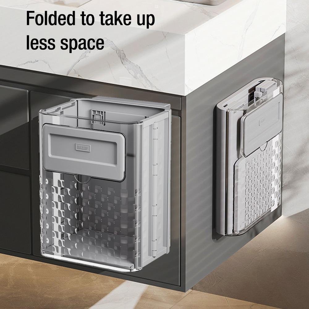 Space-Saving Kitchen Waste Bin Plastic Wall Mounted Garbage Bin Hanging Trash Can  Bathroom