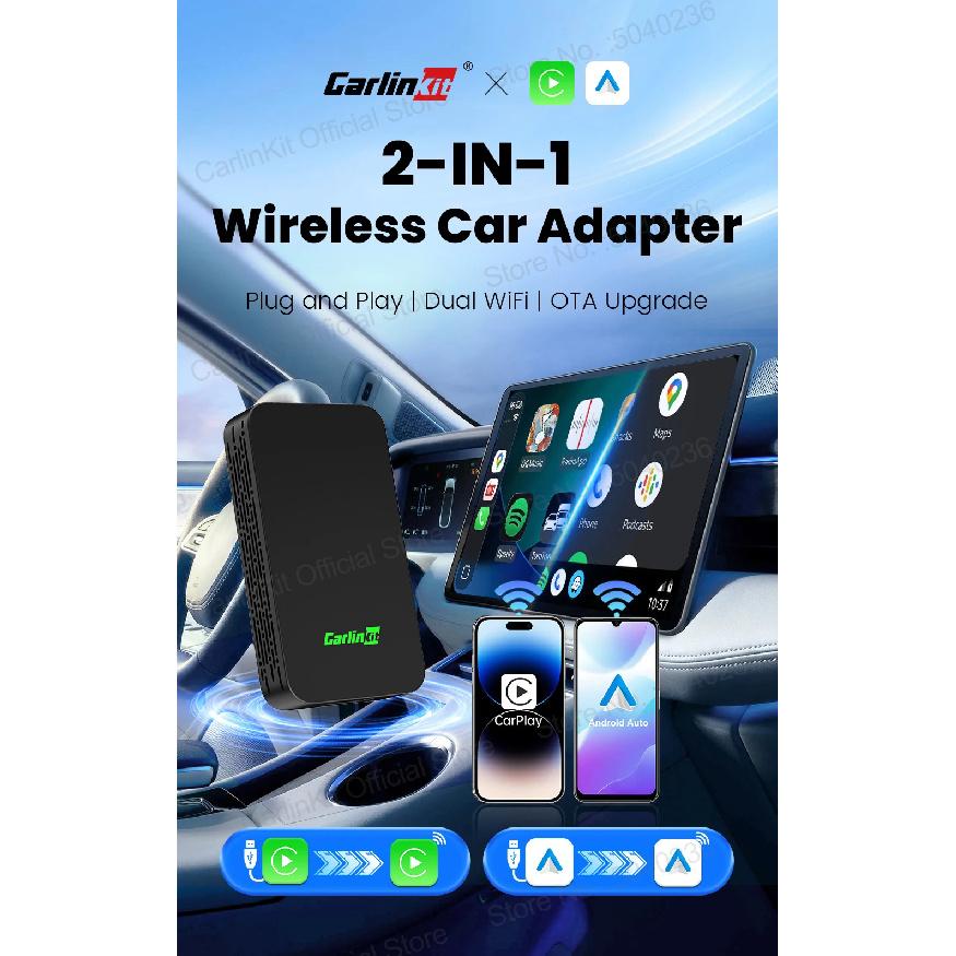 CarlinKit 5.0 C2Air Беспроводной адаптер Беспроводной CarPlay Android Auto Plug & Play WiFi 2,4 ГГц и 5,8 ГГц BT Автоматическое подключение Для штатных автомобилей