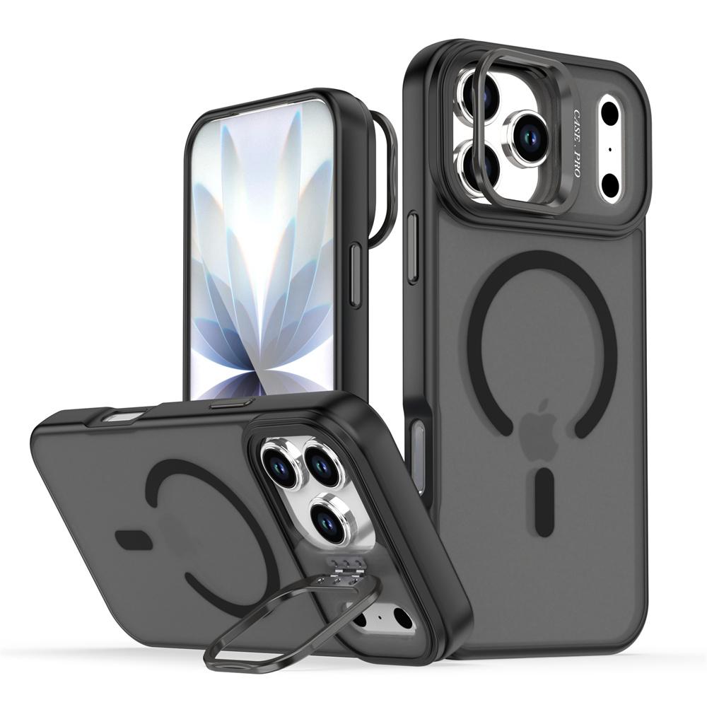 Новый для Magsafe Магнитный Складной Стенд с Линзой Чехол Для iPhone 17 Air 16 15 14 Plus 13 12 17 Pro Max 16e Матовый Прозрачный Защитный Чехол
