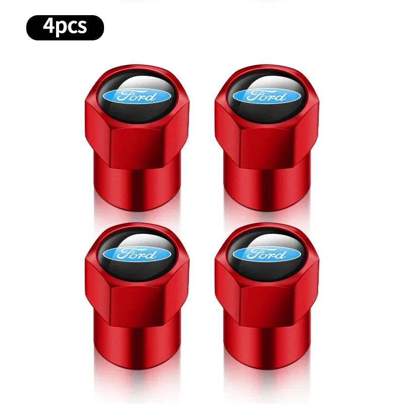 New 2026 Car Sticker 4pcs Car Wheel Air Valve Stem Cover Caps For Ford Focus Fiesta Ranger Mondeo Escort Falcon Flex S-MAX Kuga