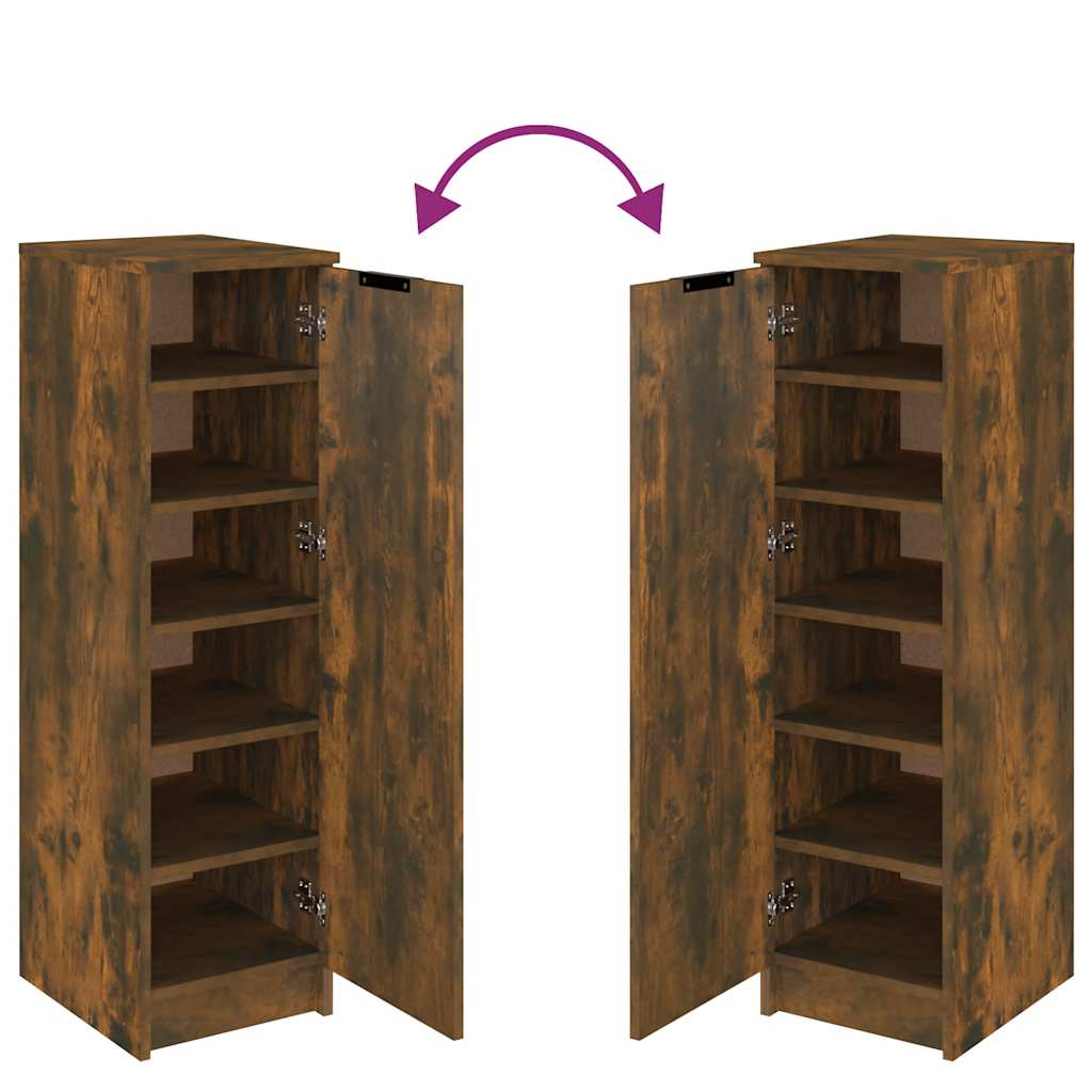 Shoe Cabinet Smoked Oak 30 x 35 x 100 cm Particleboard