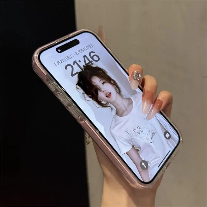 2-в-1 Держатель для карт Кошелек с отделениями Po Pocket Прозрачный Чехол Конфетного Цвета Для iPhone 16 15 14 13 12 11 16Pro Max Ударопрочный Чехол из TPU+PC
