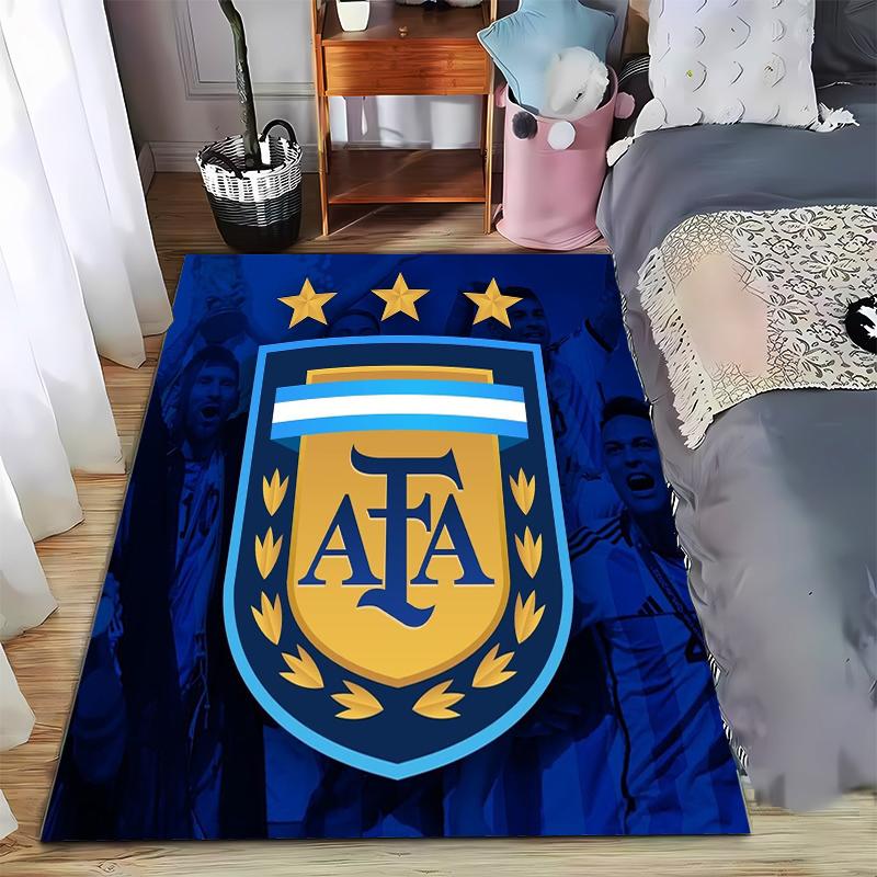 Blue Carpet with AFA Logo Design and Three Stars Pattern Style Suitable for use as an anti-slip for living room bedroom sofas