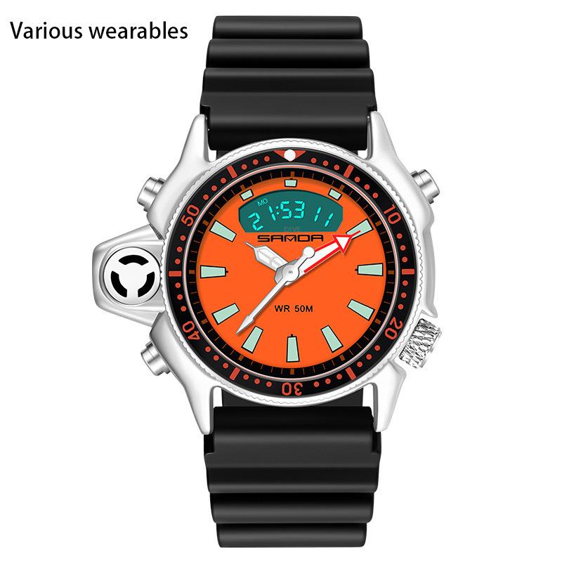 Новые спортивные часы с большим циферблатом, многофункциональные водонепроницаемые часы для мужчин и женщин, студенческие часы