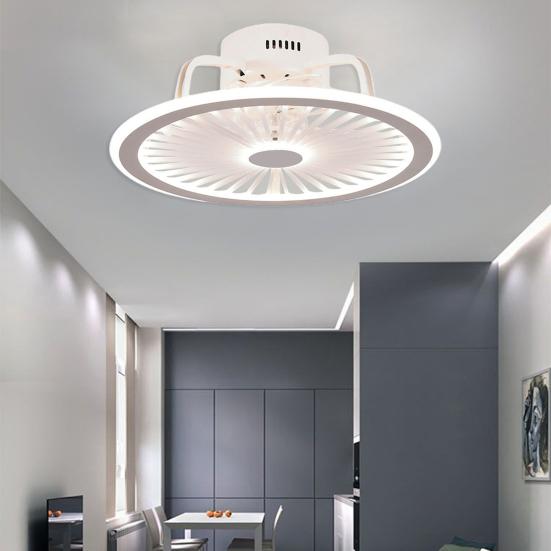 Ceiling Fan Lamp Light Multifunctional Three Warm White Colors Adjustable Modern Minimalist Remote