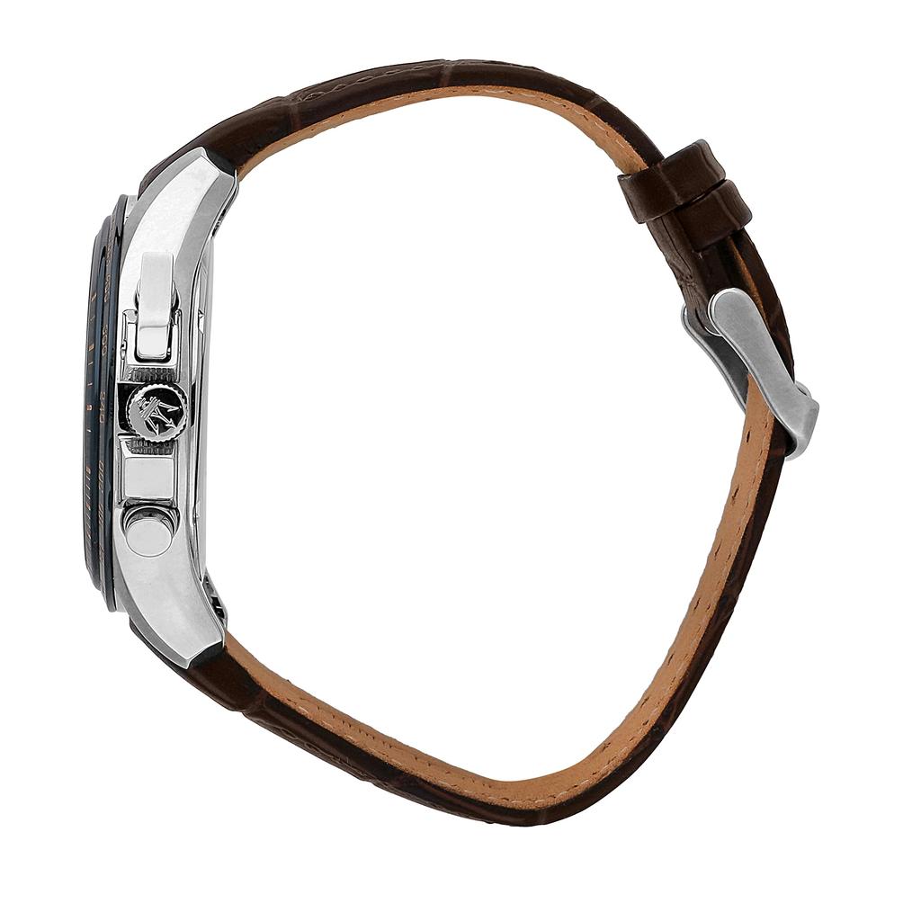 Maserati Traguardo 45mm Brown Leather Chronograph Quartz Watch 10 ATM Water Japanese Movement Year [Online Only] Men's R8871612037, Resistant, [2