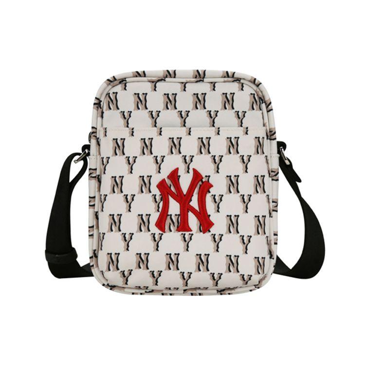 MLB Monogram Series Ny Yankees Polyester Crossbody Mini Bag Unisex bags White 32BGD2011-50B