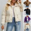 Women Casual Zipper Thick Outwear Coat Lapel Neck Soft Comfortable Polyester Fabric Classic Autumn Winter Jackets
