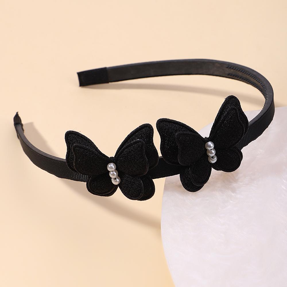 1PC Exquisite Butterfly Hairband Simulated Pearl Children's Hair Hoop Daily Hair Binding Lovely Girl Accessories Gift