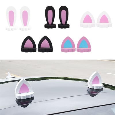 Украшение крыши автомобиля, внешняя кукла, милый кролик, мультяшные кошачьи уши, автомобильные 3D самоклеящиеся наклейки из пены EVA для авто спереди и
