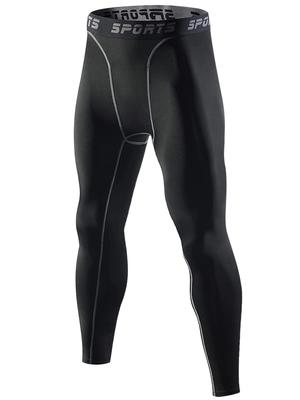 Компрессионные мужские тайтсы, леггинсы Nesseo Long Power Stretch UV and Cold Size, защита, влагоотводящие, быстросохнущие, защита, 3333-blk-L