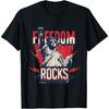 Funny 4th of July Freedom Rocks Statue of Liberty Retro T-Shirt