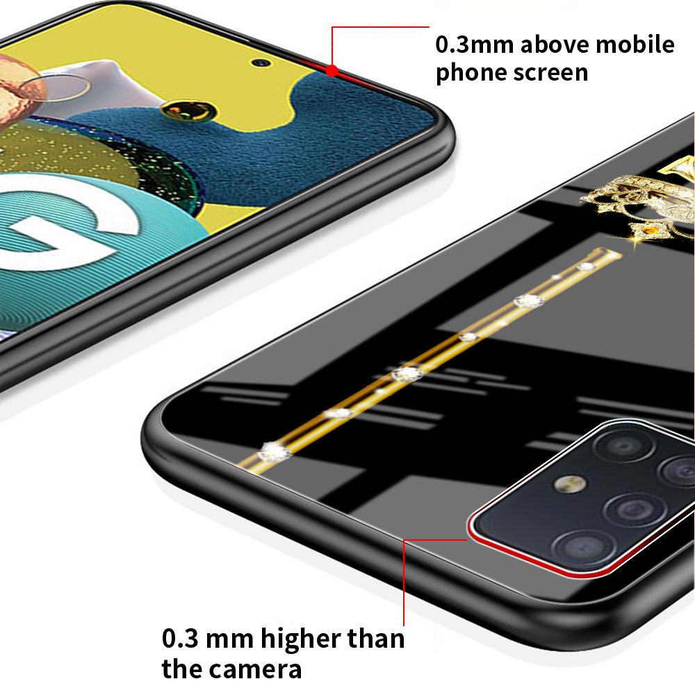 Стеклянный чехол из розового золота с 26 буквами ABC для Samsung Galaxy A52 A71 A50 A51 A70 A21s A31 A72 A10 A12 A30 A22 5G, чехол для телефона