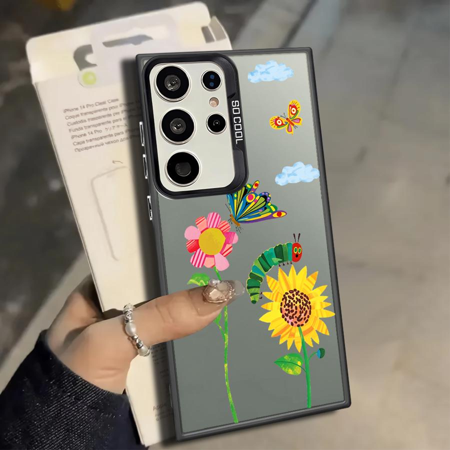 Мультяшная утка с цветами Чехол для Samsung Galaxy S25 Note 20 Ultra S21 S20 Plus S23 S23 Ultra S25Edge S22 S24 FE Чехол для телефона