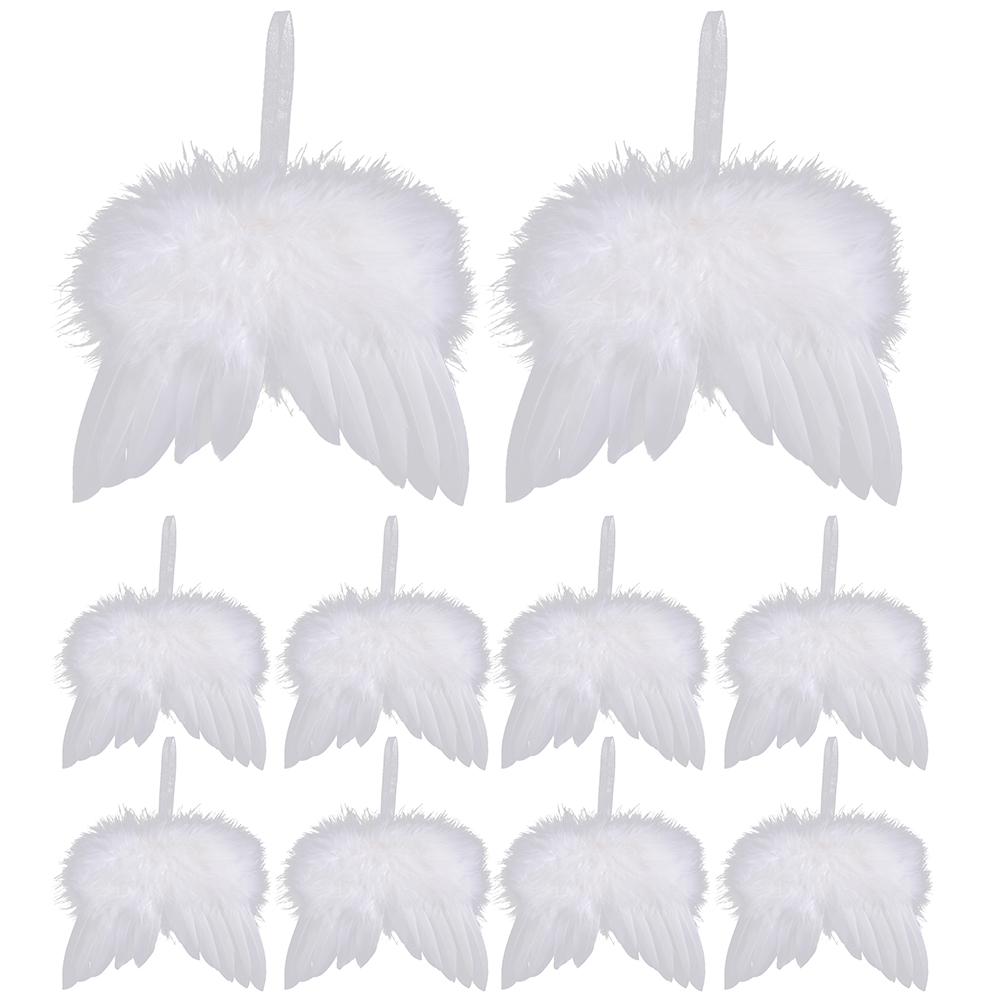 10 шт. Подвесное украшение в виде крыльев ангела, украшение для рождественской елки, кулон в виде крыла ангела, свадебный реквизит, декор на День святого Валентина, день рождения