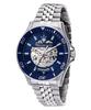 Sfida Stainless Steel Skeleton Blue Sunray Dial Automatic R8823140011 100M Men's Watch