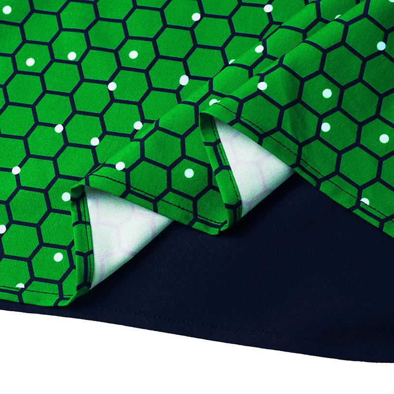 Женские платья большого размера с круглым вырезом и длинным рукавом с принтом