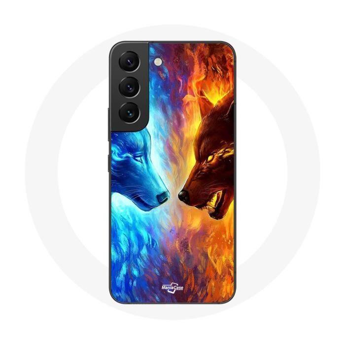 Coque pour Samsung Galaxy S21 FE Loup de Glace et de feu
