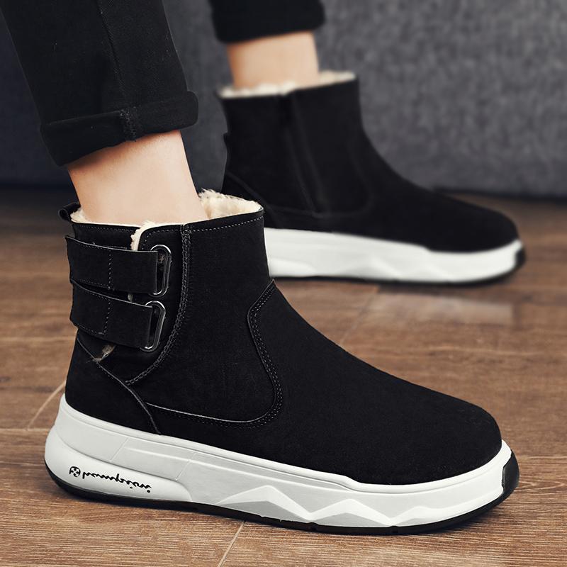 Зимние мужские толстые и мягкие теплые и модные хлопковые ботинки с высоким верхом на толстой подошве зимние ботинки повседневная хлопковая обувь