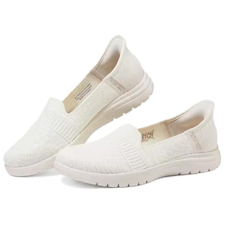Skechers Слипоны Удобные Минималистичные Прочные Поддерживающие Легкие Низкие Повседневная обувь Женские кроссовки Белый 138181-OFWT