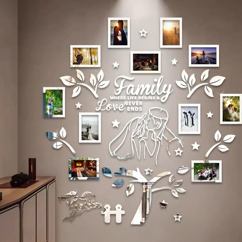 Wedding Couple Acrylic Family Photo Tree Wall Stickers for Living Room DIY Photo Frame Decal Art Tree Home Decorative 125x120cm