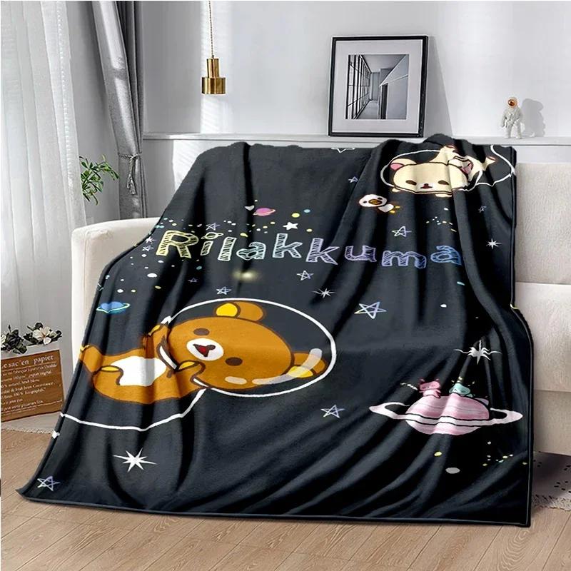 Мультяшный Rilakkuma Аниме Девочки Пледы Одеяло для Ребенка Поход Пикник Кровать Супер Мягкое Милое каваи Фланелевое Одеяло подарок на день рождения