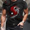 Men's 3D Digital Yin And Yang Fish Printed T-shirt