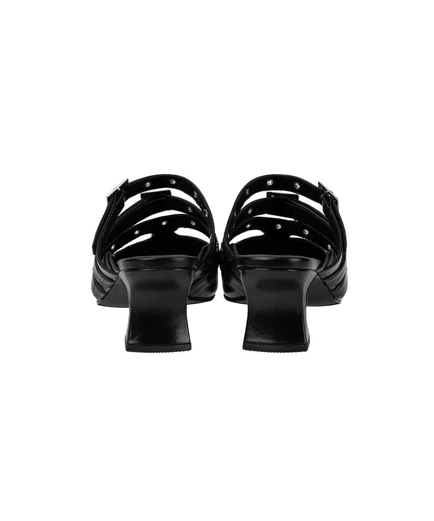 Treemingbird Eyelet Buckle Mules [ Black ]
