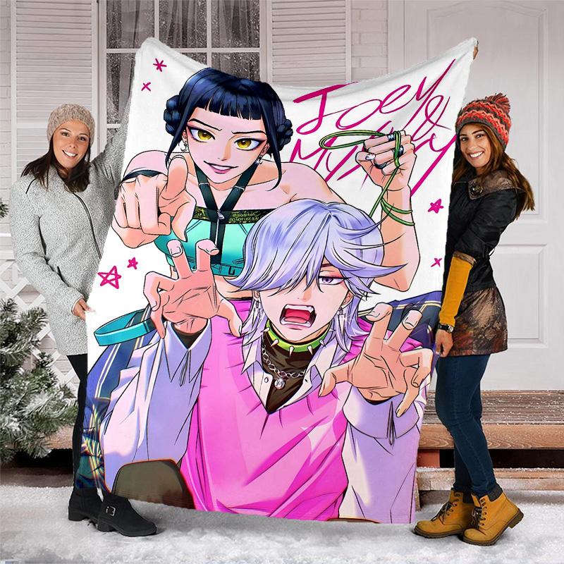 1pc KPop ZOEY6 Theme Blanket - Digital Print, Polyester, Cozy for All Seasons, Perfect for Outdoor, Camping, and Travel