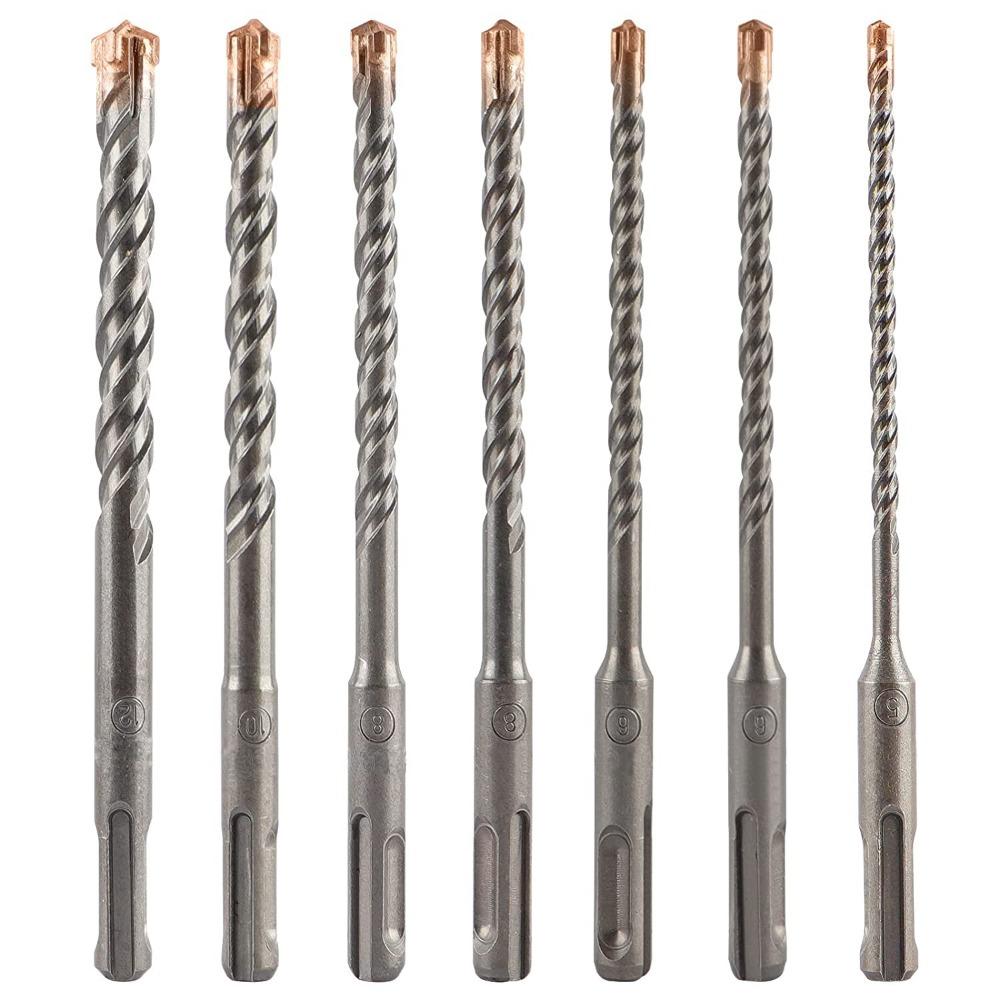 5/6/8/10/12mm Cross Head Drill Bits Set SDS PLUS Shank Tile Porcelain Drill Bit Drilling Tools