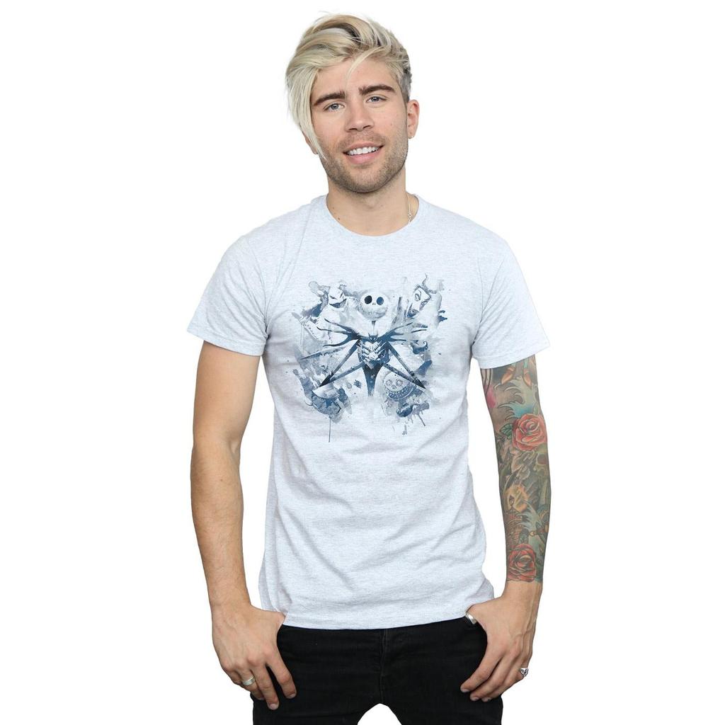 Disney Mens Nightmare Before Christmas Paint Spray Carers T-Shirt