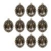 10 Sets Glass Patch Pendant Oval Trays Glass Cabochon Clear Dome Tiles DIY Jewelry Materials
