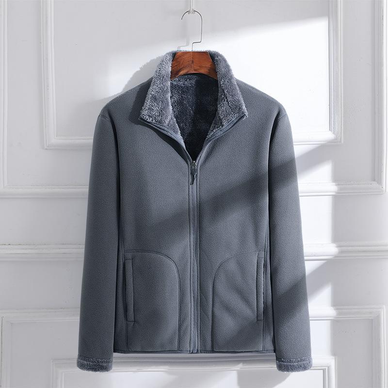 Осенне-зимняя двухсторонняя флисовая флисовая мужская куртка Plus Velvet Thickened Fleece Jacket