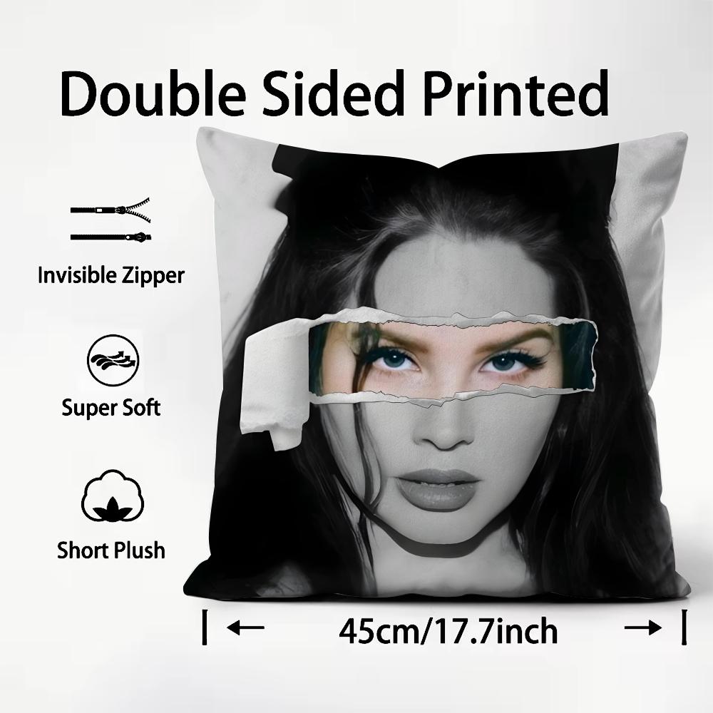 LLana DelL Ray Singer Cushion Cover Plush Fabric Soft DoubleSided Printed Sofa Warm Winter Home Child Gift Pillow Case