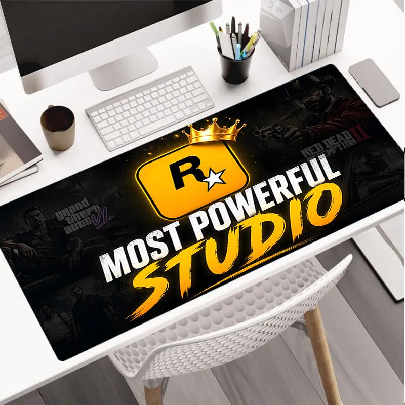 Коврик для мыши ROCKSTAR, Резиновая основа, Коврик для мыши для геймеров и офисного использования, Игровой стол, Легко чистящийся коврик, Офисный вентилятор, Подарки