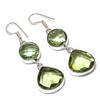 Green Amethyst Gemstone 925 Sterling Silver Gift Jewelry Earring 2.21"