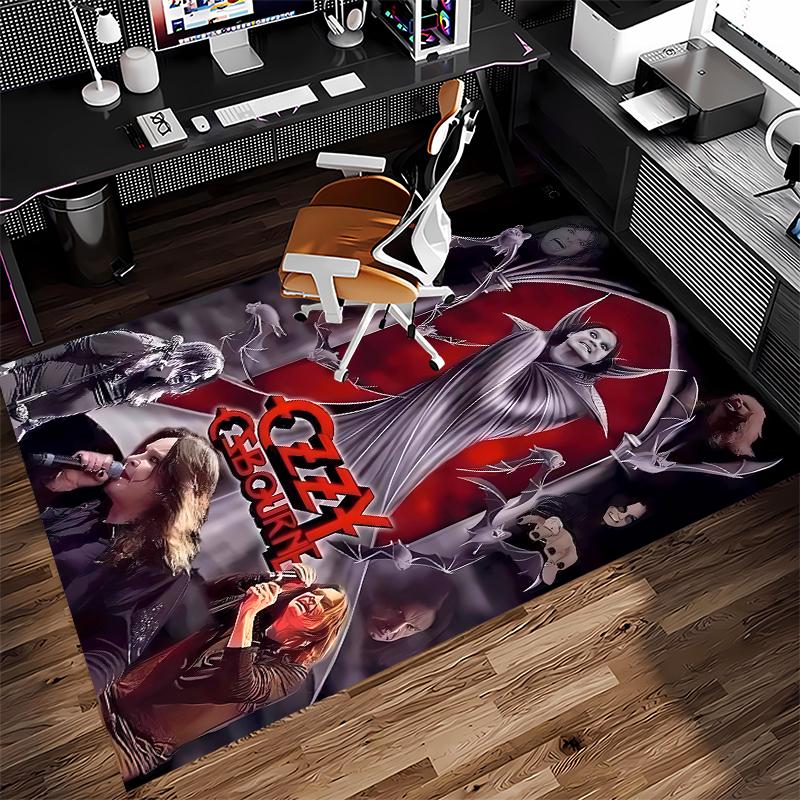 1pc Ozzy Madman1 Print Area Rug - Soft, Washable Non-Slip Indoor Mat for Office Chairs, Living Room, Home Office Decorative Rug